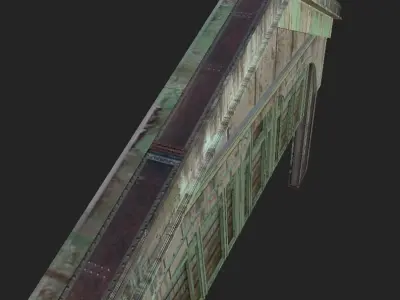 Ferry Rear Wall Pitched Roof GroundShops Low-poly 3D model