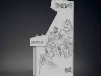 Rampage World Tour Arcade Cabinet with Lithophane 3D print model