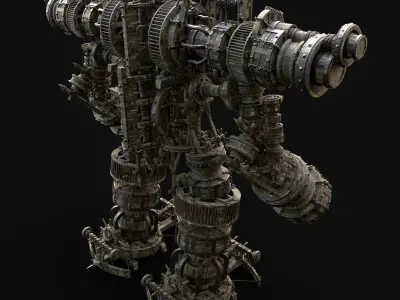 MECH GIANT ROBOT SIEGE ENGINE MACHINE WAR AAA MEDIEVAL MECHA Low-poly 3D model