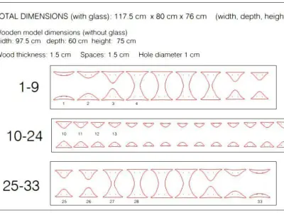 Parametric Wavy Wooden Furniture 18 -  CNC files for cutting 3D model