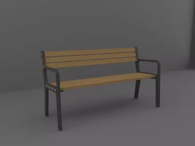 Bench Free low-poly 3D model get