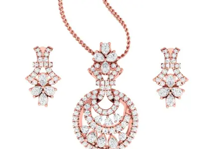 Pendant Earrings combo - 1101 3D print model