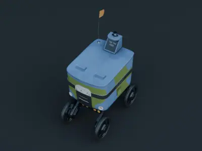 Food Delivery Robot Low-poly 3D model