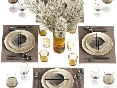 tableware set 016 3D model