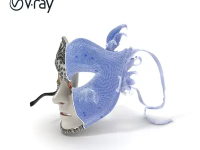 Intricate Venetian Mask Model Pack Low-poly 3D model