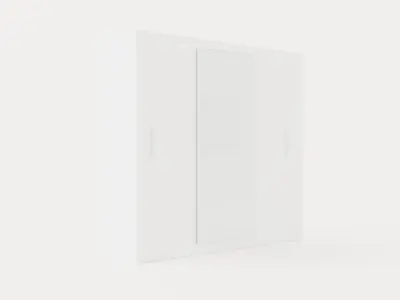 Anselm Wardrobe 250 Cm 3 Sliding Doors White Low-poly 3D model