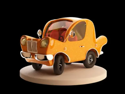 Car Cartoon Low-poly 3D model