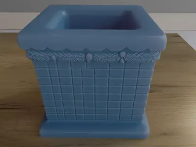 Christmas Fireplace Planter and Candy Holder STL 3D print model