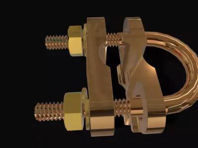 BARE COPPER CLAMP Low-poly 3D model