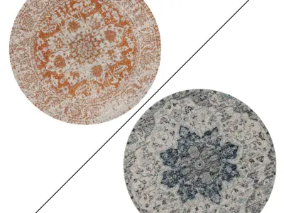 Round Rug Set 157 3D model