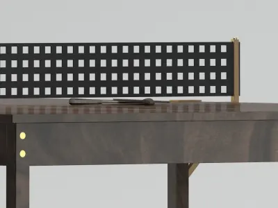 Ping Pong Table 01 with Paddles 3D model