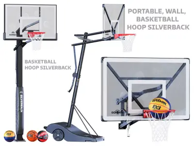 Set Basketball Hoops  3D model