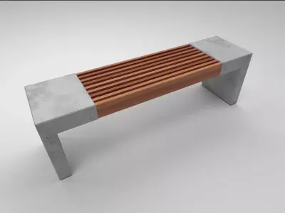 mall Park bench game ready  Low-poly 3D model