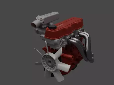 Toyota 22RE Engine 3D model