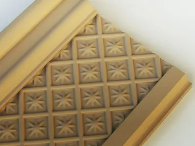 Moulding v 2 golden decorative strip 3D model