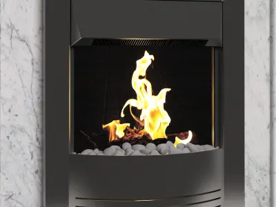 marble modern fireplace 3D model