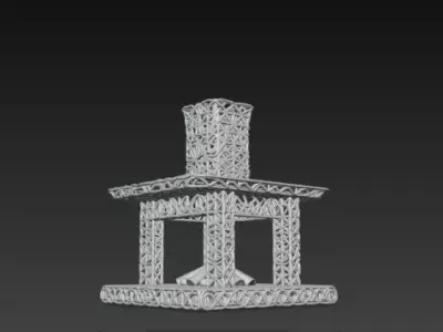 3D Christmas Fireplace Model 3D print model
