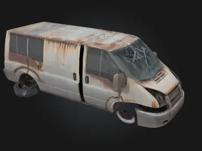 Derelict Van  Abandoned Vehicle for Gritty Scenes 3D model