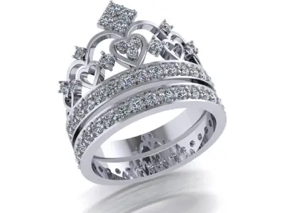 Crown ring 3D print model