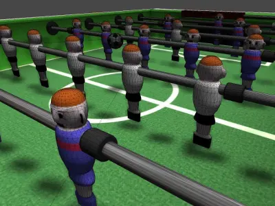 Tabletop-Soccer-Set foosball table Low-poly 3D model