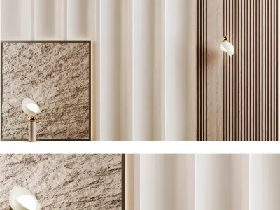 Headboard Wall rock panel-01 3D model