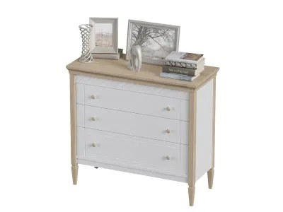 Dresser three drawer chest of drawers 3D model