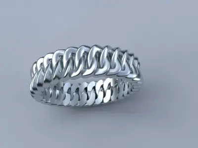 Size 8 Gold Link Ring Jewelry Silver Platinum Luxury 3D print model
