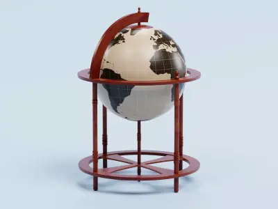 -Antique Globe- Low-poly 3D model