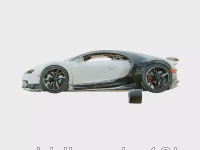 Bugatti EB110 Quad-Turbo Advanced Chassis Model Low-poly 3D model
