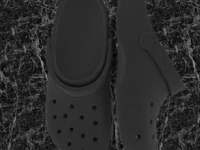 CROCS 3D FLIP-FLOP - BLACK - SLIPPERS Low-poly 3D model