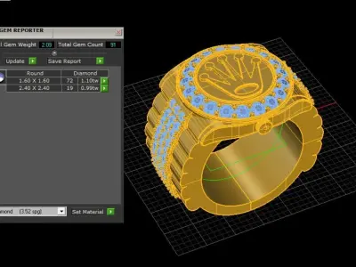 Rolex Men ring 3D print model