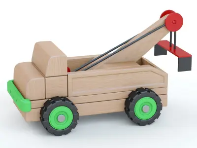 Wooden  Toy Car Truck  Collection 3D model