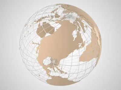Globe News Skeleton Hazelnut Color 3D model