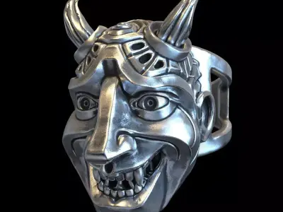 skull ring jewelry Demon  vol3  3D print model