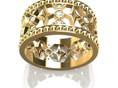  Patterned Diamond Ring 3D print model