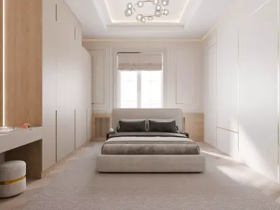 Modern plus neoclassic bedroom 3D model