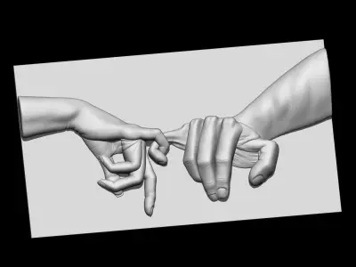 Hand of man and woman 3D print model