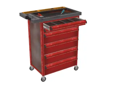 Tools Trolley Low-poly 3D model