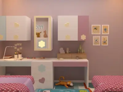 Children room 3D model Low-poly 3D model Low-poly 3D model