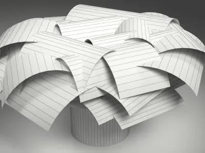 A Spider Plant in Plant Pot Low-poly 3D model