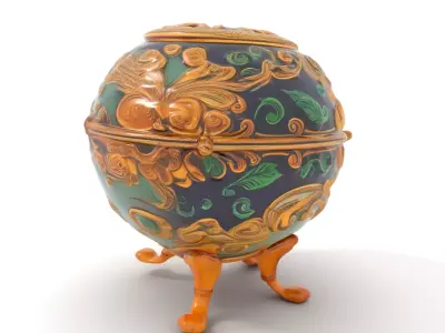 Elegant Baroque Container model pack Low-poly 3D model