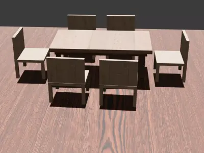 eating table and chir for house and games architetural and more 3D model