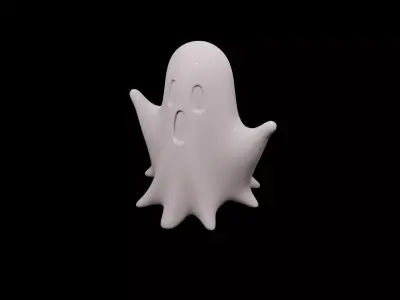 Cute Boo Ghost 3D Model  Playful Ghost   Spooky Design 3D print model