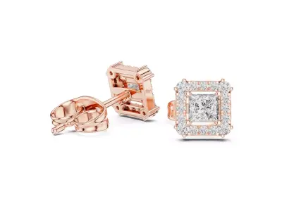 Princess  Diamond  Earring 3D print model
