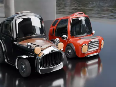 Retro Toon Cars  Tiny cute Car 3D print model