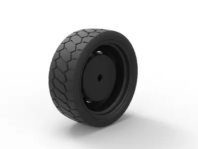 Low profile wheel 3D print model