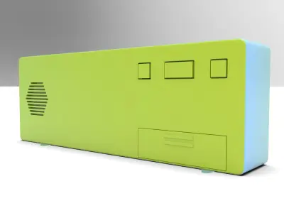 CLOCK BLUEGREEN WHITE Low-poly 3D model