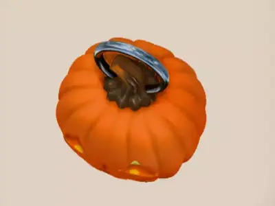 Halloween Pumpkin Keychain 3D Printable Pumpkin Key Accessory Low-poly 3D model