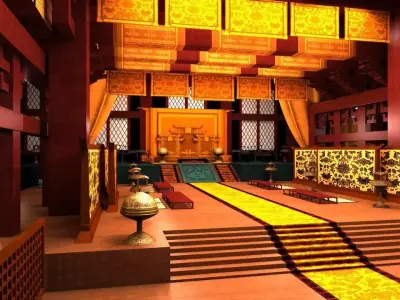 The palace lobby of the Qin and Han Dynasties in China 3D model