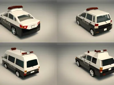 Low Poly Japanese Police Pack